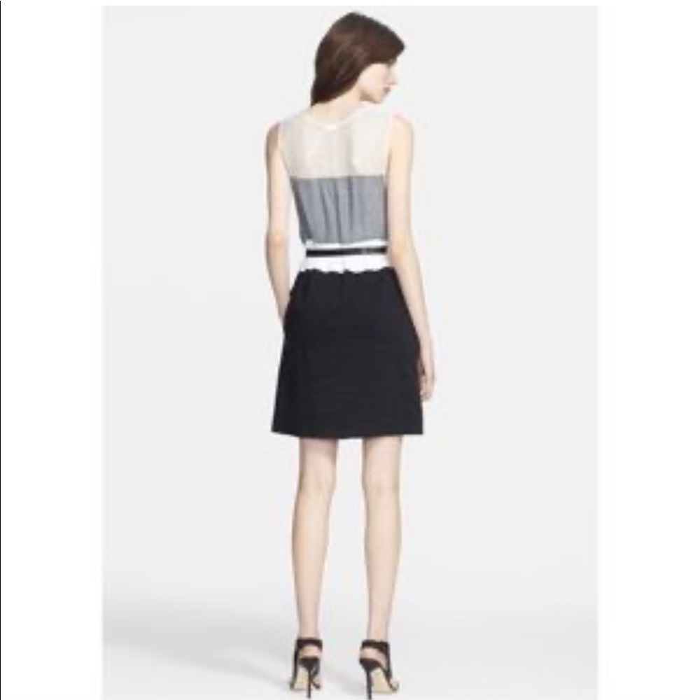 L’Agence Colorblock Mesh Shift Dress Sz 4 - Picture 7 of 7